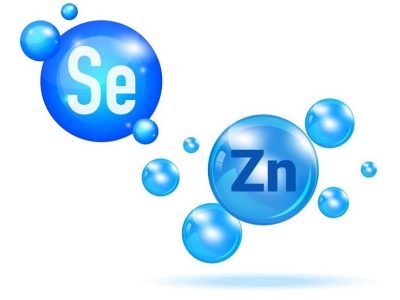 Mineral Se Selenium blue shining pill capsule. Substance For Beauty. Selenium Mineral Complex. Vector illustration .